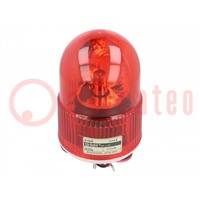 Segnalatore: luminoso; luce rotante; rosso; S100; 24VDC; IP44; ABS