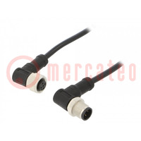 Kabel: für Sensoren/Automaten; PIN: 4; M12-M12; 1m; Stecker; 250V