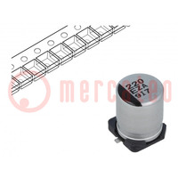 Condensatore: ibridi; 220uF; 25VDC; ESR: 27mΩ; ZA; SMD; ±20%; 10000h