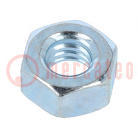 Nut; hexagonal; 1/4"; steel; Plating: zinc; H: 5.8mm; 11.1mm; BN 140