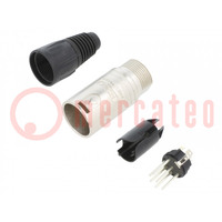 Plug; XLR; male; PIN: 6; straight; for cable; zinc die-cast; 3.5÷8mm