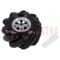 Left wheel; black; screw; Ø: 60mm; Plating: rubber; W: 30.62mm; 1pcs.