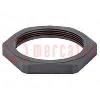 Écrou; NPT3/4"; polyamide; UL94V-0; Thk: 7mm; Clé: 32mm; noir