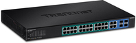 Trendnet TPE-5028WS commutateur réseau Géré Gigabit Ethernet (10/100/1000) Noir 1U Connexion Ethernet, supportant l'alimentation via ce port (PoE)
