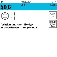Sechskantmutter ISO 4032 links M6 A 2 (-