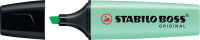 Textmarker STABILO® BOSS® ORIGINAL Pastel. Kappenmodell, Farbe des Schaftes: in Schreibfarbe, Farbe: Hauch von Minzgrün