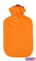 Detailbild - Wärmflasche aus Gummi, 2,0 l, Fleecebezüge, sonnenorange