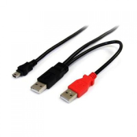 ICIDU USB 2.0 A-Bm Y-Cable 1m USB Kabel 2 x USB A Mini-USB B Schwarz, Rot