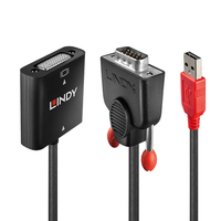 Lindy 38184 video kabel adapter 0,2 m DVI-D VGA (D-Sub) + USB Zwart, Oranje