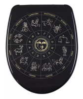 Diaqua Zodiac Harter Toilettensitz Metall, Kunststoff, Thermoset Schwarz, Weiß