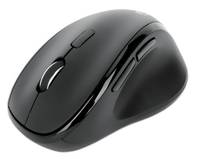 Manhattan Ergonomic Wireless Mouse, Right Handed, Adjustable 800/1200/1600dpi, 2.4Ghz (up to 10m), Six Button with Scroll Wheel, Combo USB=A and USB-C receiver, Black, AA batter...