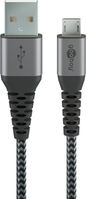 Goobay 49283 USB cable 2 m USB 2.0 Micro-USB B USB A Black, Grey