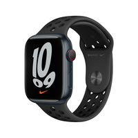 Apple Watch Nike Series 7 OLED 45 mm Digitális Érintőképernyő 4G Fekete Wi-Fi GPS (műhold)