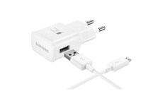 Samsung - EP-TA50EWE - Fast Charger + USB Cable to USB Type C Cable - White BULK