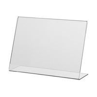 Tischaufsteller / Menükartenhalter / L-Ständer „Klassik” aus Acrylglas | 2 mm DIN A5 Querformat