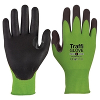 Handschuh Traffi Glove GRÜN, TG5140 Morphic, Gr. 9, (Cut Level 5), MicroDex Ultra - Beschichtung