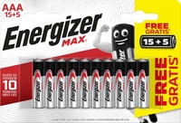 ENERGIZER Batterie Max E303349400 AAA/LR03, 15 + 5 Stk.