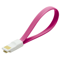 Kabel USB 2.0 zu Micro-USB, mit Magnetverschluss im Stecker, pink, LogiLink® [CU0087]