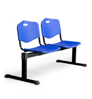 Bancada Cenizate 2 plazas con asiento en plástico inyectado azul