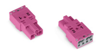 Stecker, 2-polig, Federklemmanschluss, 0,5-4,0 mm², pink, 770-292