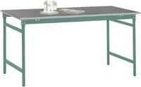 Manuflex BB3004.0001 Álló BASIS oldalsó asztal fémlemez tetején, szürke zöld színben, HF 0001, Szélesség x magasság: 750 x 500 x 780 mm Szürke, Zöld