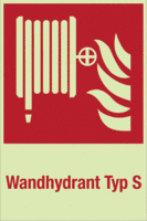 Brandschutz-Kombischild - Löschschlauch, Wandhydrant Typ S, Rot, 30 x 20 cm