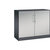 Armario de puertas batientes ASISTO, altura 897 mm, anchura 1000 mm, 1 balda, gris negruzco / aluminio blanco.