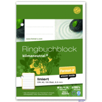 Ringbuchblock A6 70g 100 Blatt 9mm liniert