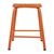 Bolero Cantina Low Stools in Orange with Wooden Seat Pad - Pack of 4