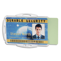DURABLE Boîte 10 Porte-badges fermé pour 2 cartes format portrait ou paysage - L85 x H54 mm - Transparent