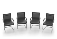 Titelbild: 4 Konferenzstühle / Besucherstühle MARINA, schwarz