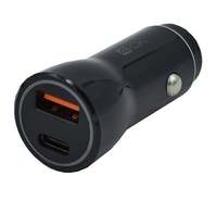 4-OK autós töltő USB aljzat / Type-C aljzat (4.5V / 5000mA, 20W, PD gyorstöltés támogatás) FEKETE (CMPD2U)