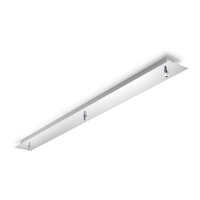 Baldachin LINEAR STANDARD, eckig, 88cm, 3-fach, Überstand-Blende, chrom