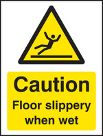 SPARTEX 24287A CAUTION FLOOR SLIPPERY WHEN WET (100X75MM) SA VINYL