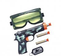Kit Militar: Pistola, Balas, Gafas de Protección y Placa T.Universal