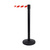 Barrier Post / Barrier Tape Post / Barrier Stand "Uno" | metal cast with black plastic coating black red / white - diagonal stripes 4000 mm