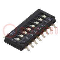 Schalter: DIP-SWITCH; Anzahl Sektionen: 8; ON-OFF; 0,025A/24VDC