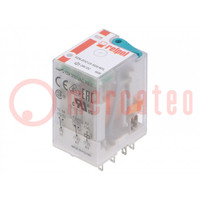 Relais: elektromagnetische; DPDT; Uspoel: 24VDC; 12A/250VAC; R2N