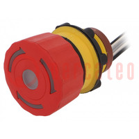 Interruptor: de emergencia; 22mm; Pos.estab: 2; NC x2; rojo; LED