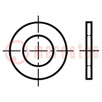 Podkładka; okrągła; M2,5; D=5mm; h=0,5mm; mosiądz; Pokrycie: nikiel