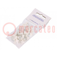 Holder; white; for flat cable,YDYp 2x1; 25pcs; with a nail