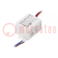 Power supply: switched-mode; LED; 3W; 3÷9.5VDC; 500mA; 90÷264VAC