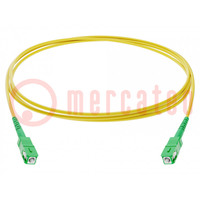 Üvegszálas patch cord; SC/APC,kétoldalas; 5m; sárga; Bem: SC/APC
