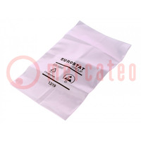 Protection bag; ESD; L: 127mm; W: 76mm; Thk: 50um; polyetylene; pink