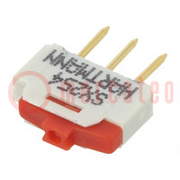 Switch: slide; Pos: 2; 0.001A/0.01VDC; THT; Leads: for PCB,straight