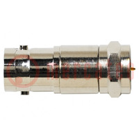Adapter; -40÷65°C; BNC female,F plug; 75Ω; 29mm; straight