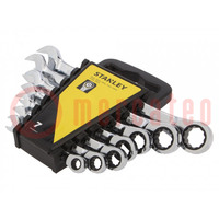 Wrenches set; combination spanner,with ratchet; 7pcs.