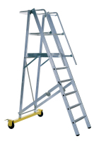 Produktbild - Plattformleiter, zusammenlegbar , 8 Stufen , Länge 3,1 m , Plattformhöhe 2,1 m