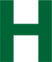Einzelbuchstabe - H, Grün, 40 mm, Folie, Selbstklebend, Für außen und innen