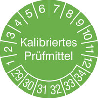Prüfplaketten Kalibriertes Prüfmittel in Jahresfarbe, 15 Stück/Bogen, 3cm Version: 29-34 - Kalibriertes Prüfmittel 29-34